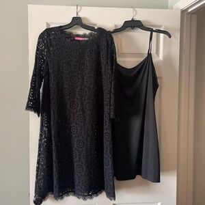 Isaac Mizrahi black lace dress